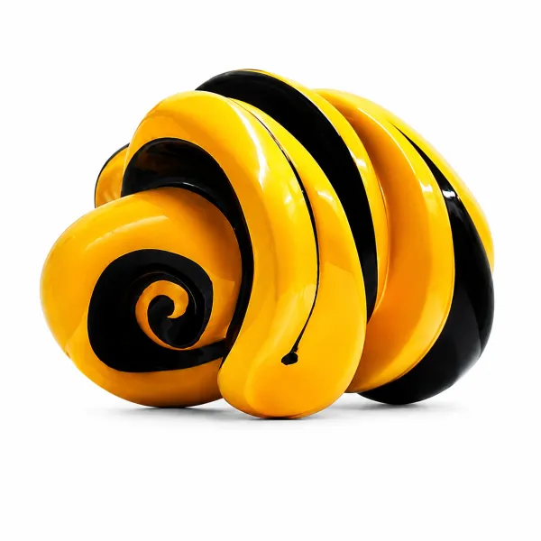 Corazón Espiral Amarillo y Negro